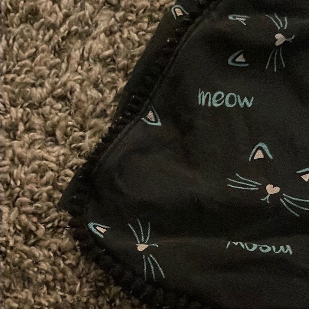 Justice Black Cat Print Kids Girls Shorts - Picture 3 of 7
